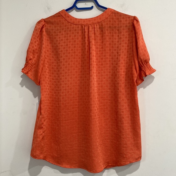 Anthropology Current Air Los Angeles Orange V Neck Blouse/ Top size S - Picture 7 of 9